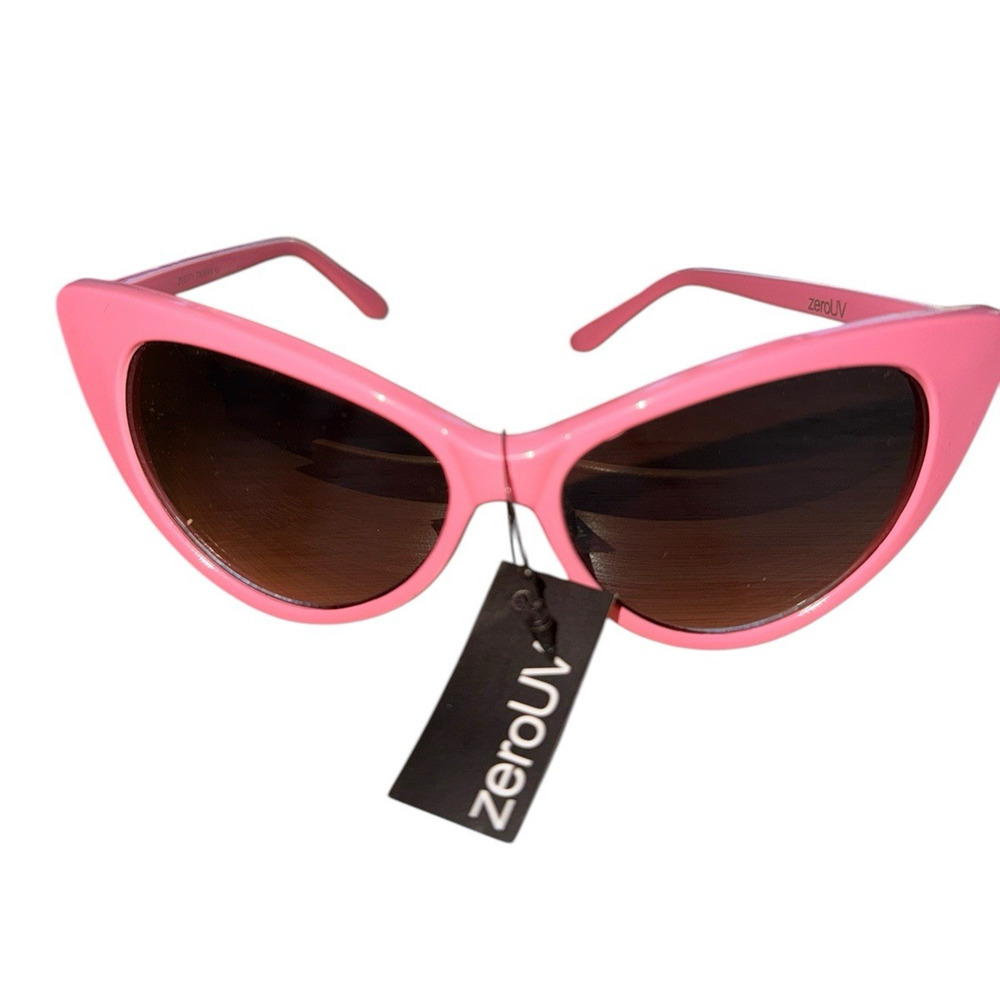 ZeroUV Retro Oversized High Point Cat Eye Sunglasses‎ Beach Cruise Pool Summer